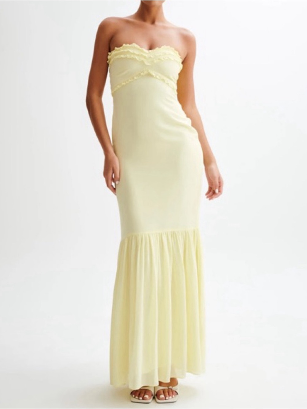 Meshki Olivette Strapless Chiffon Maxi Dress